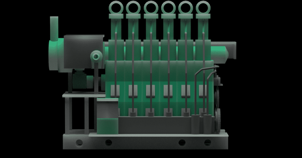 Different Parts of a Marine Air Compressor Used on a Ship
