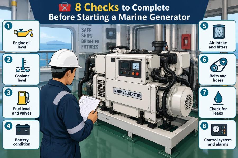 🧰 8 Checks to Complete Before Starting a Marine Generator