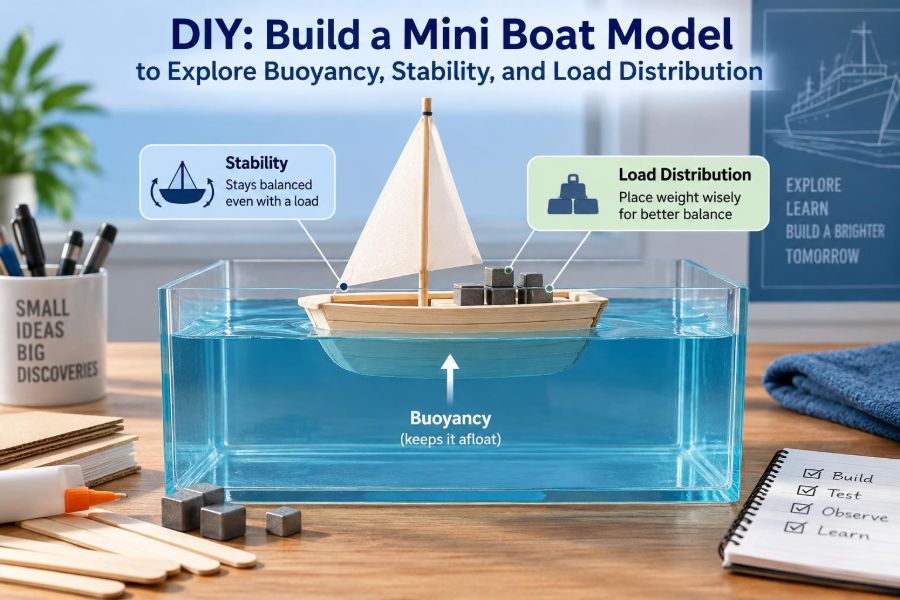 🚢 DIY: Build a Mini Boat Model to Explore Buoyancy, Stability, and Load Distribution