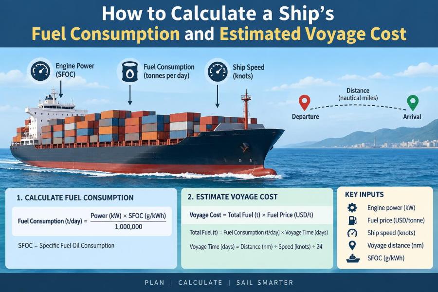 🚢 How to Calculate a Ship’s Fuel Consumption and Estimated Voyage Cost