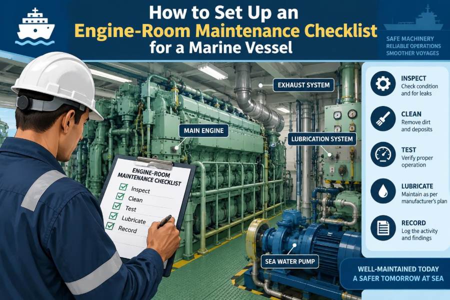 🚢 How to Set Up an Engine-Room Maintenance Checklist for a Marine Vessel