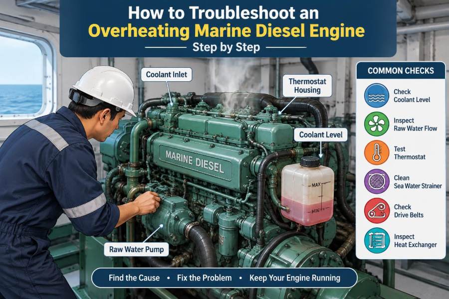 🚢 How to Troubleshoot an Overheating Marine Diesel Engine Step by Step