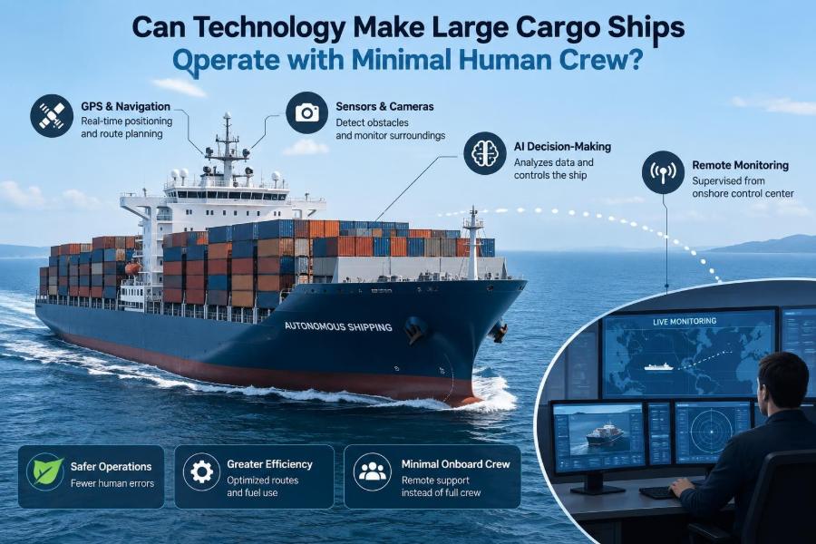 🚢 Can Technology Make Large Cargo Ships Operate with Minimal Human Crew?