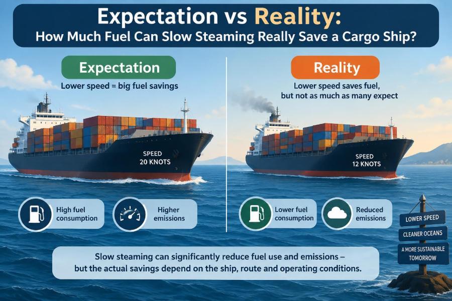 🚢 Expectation vs Reality: How Much Fuel Can Slow Steaming Really Save a Cargo Ship?