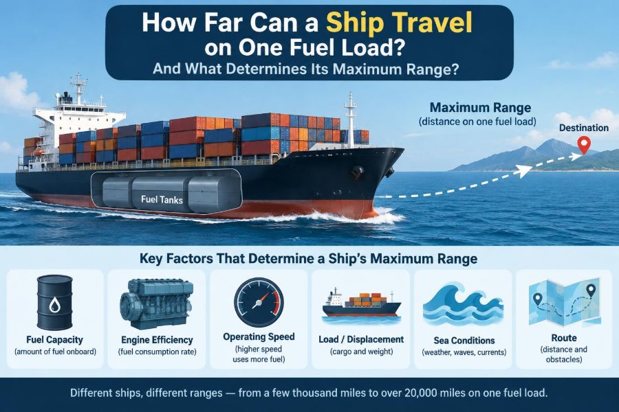 🚢 How Far Can a Ship Travel on One Fuel Load and What Determines Its Maximum Range?