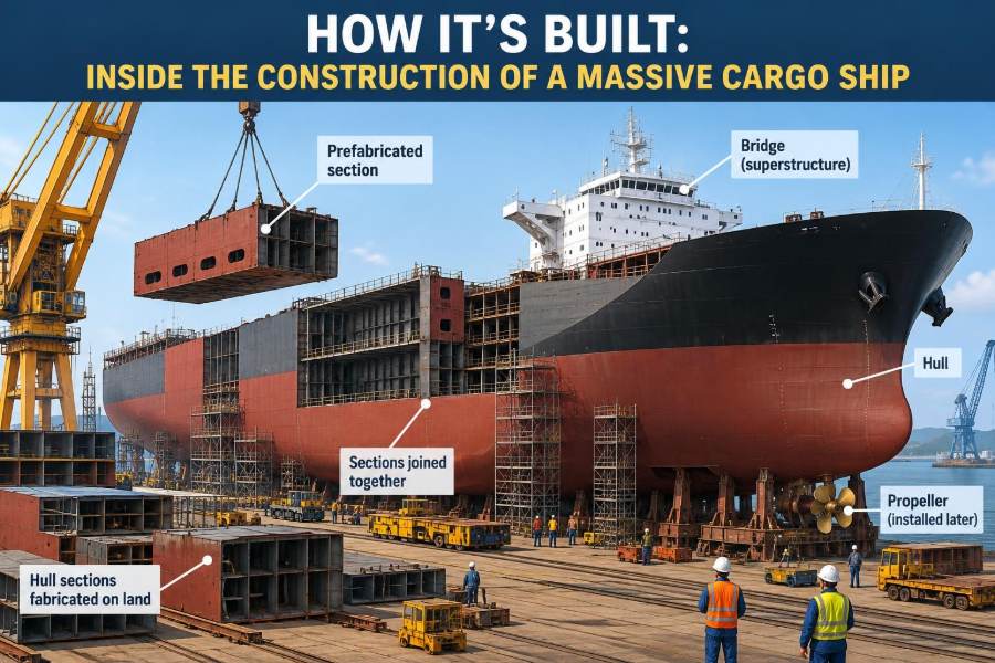 🚢 How It’s Built: Inside the Construction of a Massive Cargo Ship