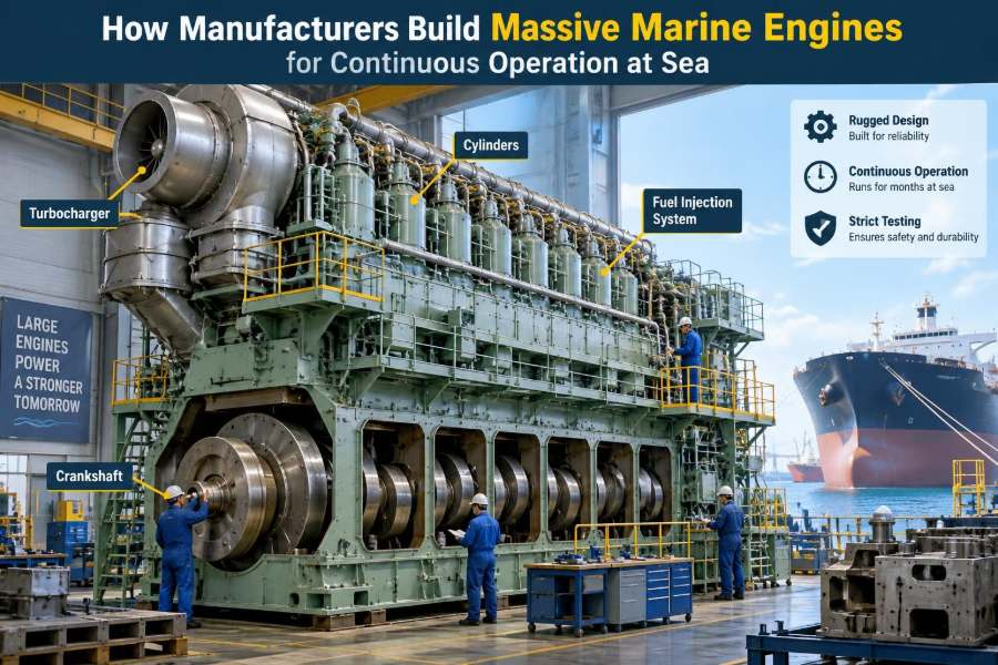 🚢 How Manufacturers Build Massive Marine Engines for Continuous Operation at Sea