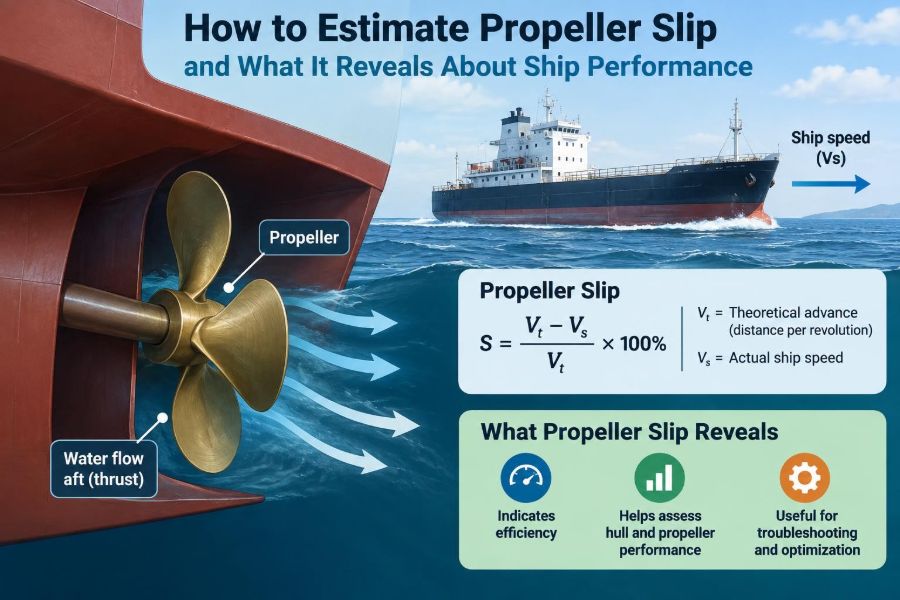 🚢 How to Estimate Propeller Slip and What It Reveals About Ship Performance