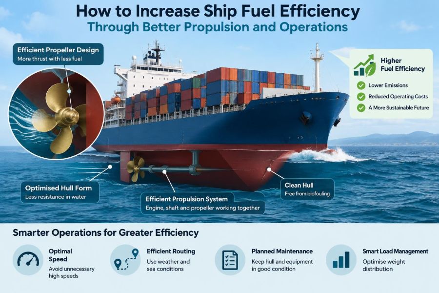 🚢 How to Increase Ship Fuel Efficiency Through Better Propulsion and Operations