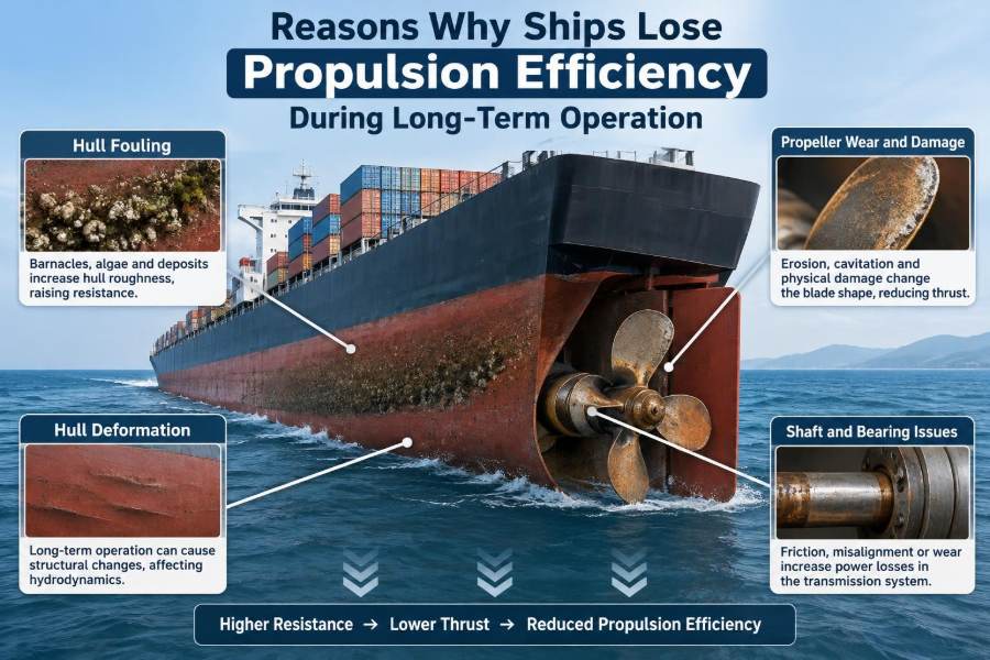 🚢 Reasons Why Ships Lose Propulsion Efficiency During Long-Term Operation