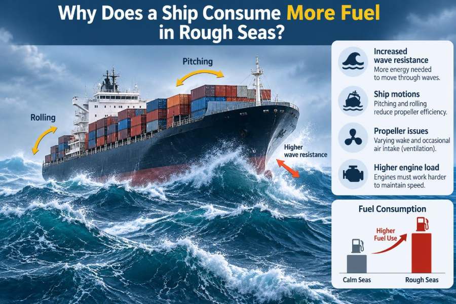 🚢 Why Does a Ship Consume More Fuel in Rough Seas?