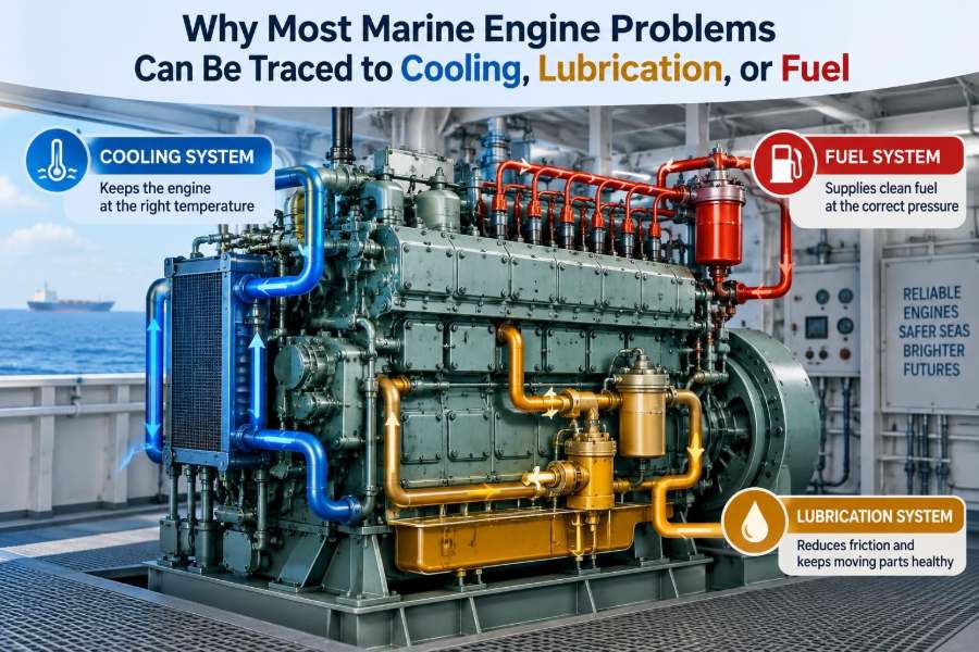 🚢 Why Most Marine Engine Problems Can Be Traced to Cooling, Lubrication, or Fuel
