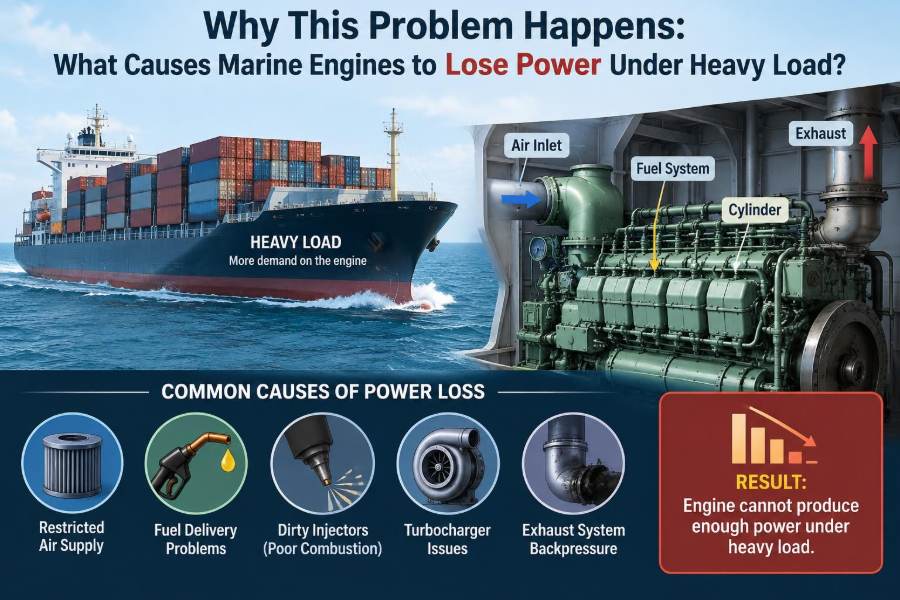 🚢 Why This Problem Happens: What Causes Marine Engines to Lose Power Under Heavy Load?